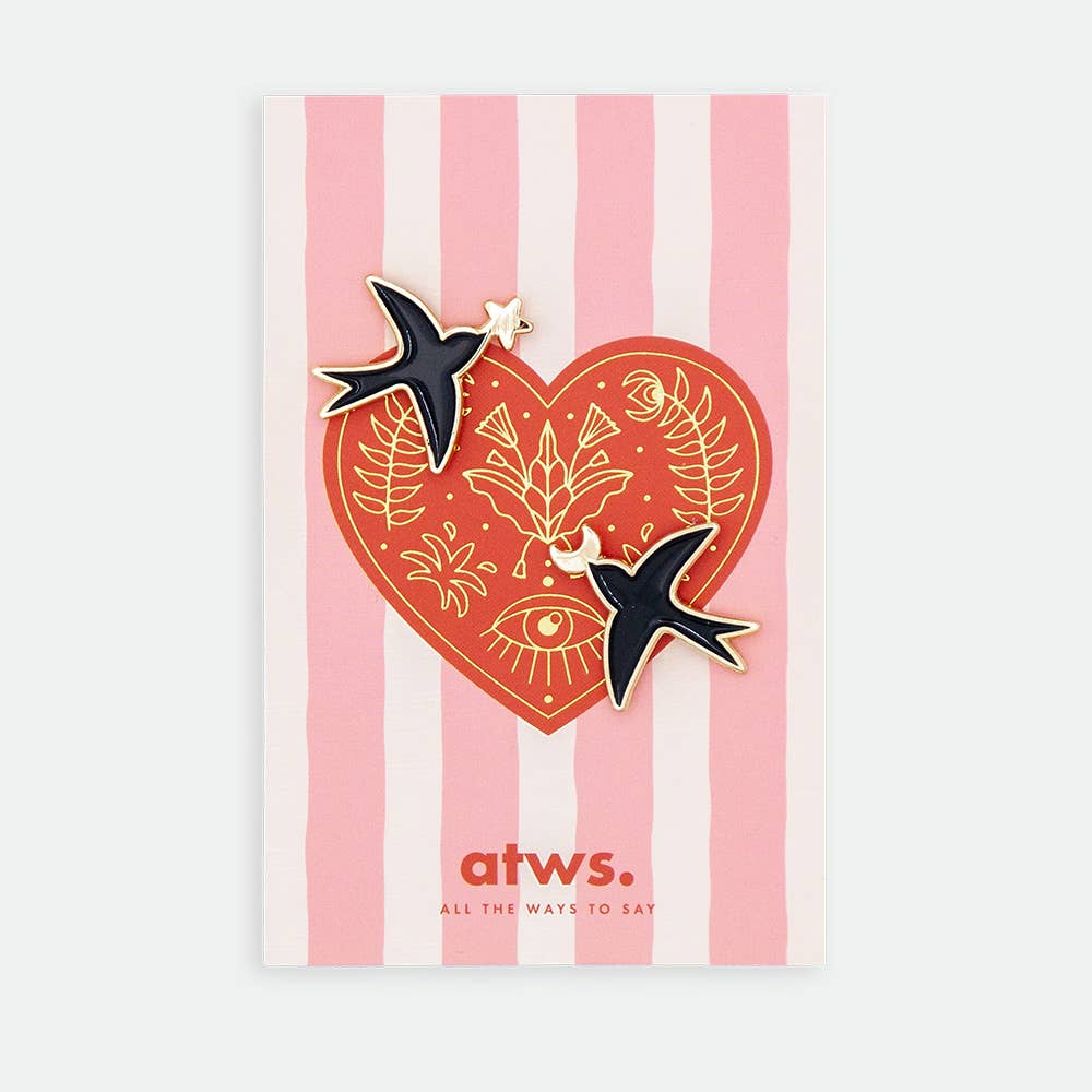 all-the-way-to-say-pin-s-swallows-duo-hirondelles-dor-mail image 1
