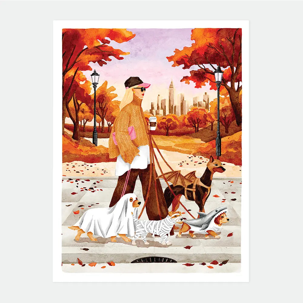 all-the-ways-to-say-october-walks-affiche-chiens-automne image 1
