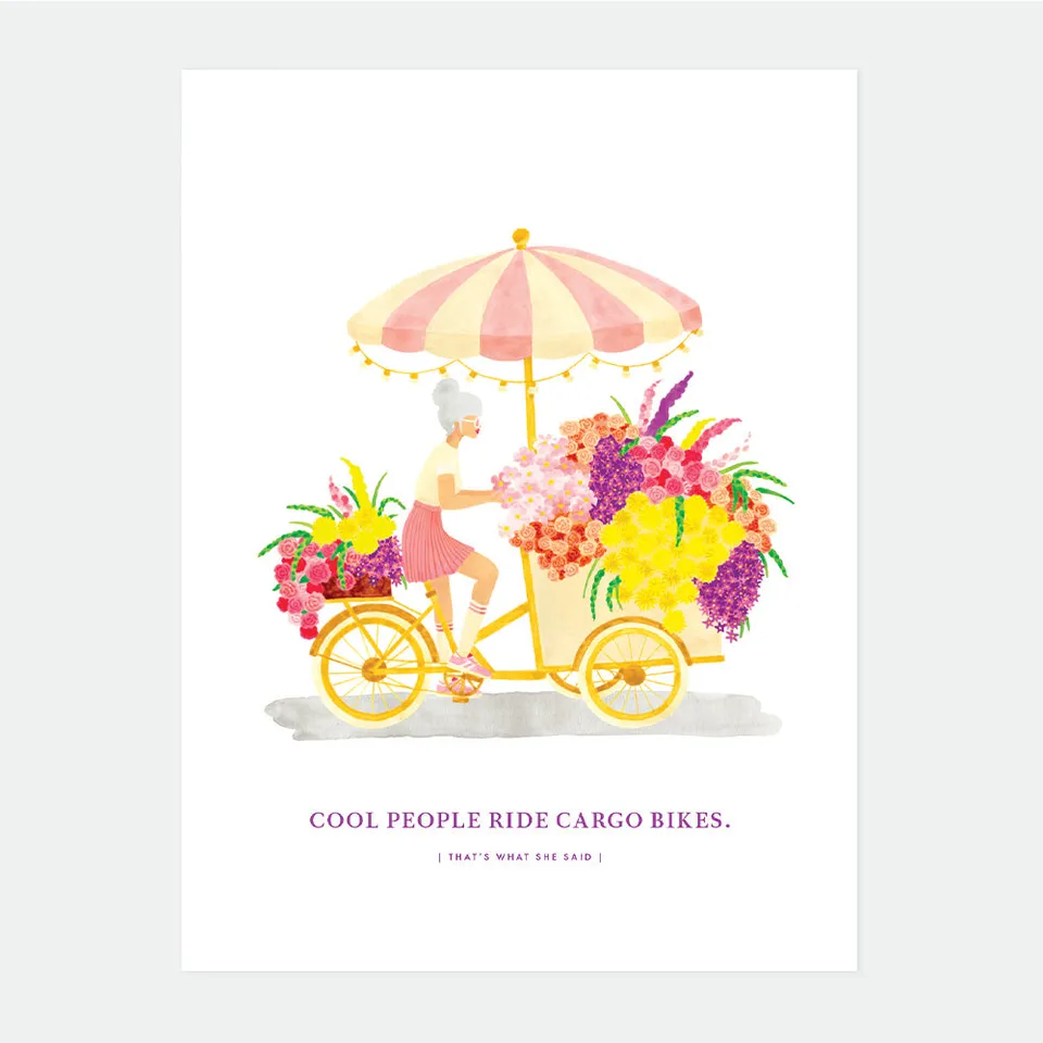 all-the-ways-to-say-cargo-bikes-affiche-v-lo-fleurs-50x70-cm image 1