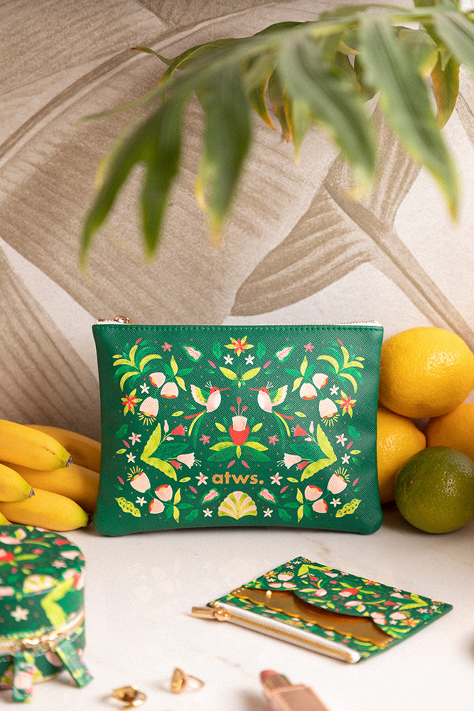 all-the-way-to-say-green-jungle-pochette-zipp-e-similicuir-19x14 image 2