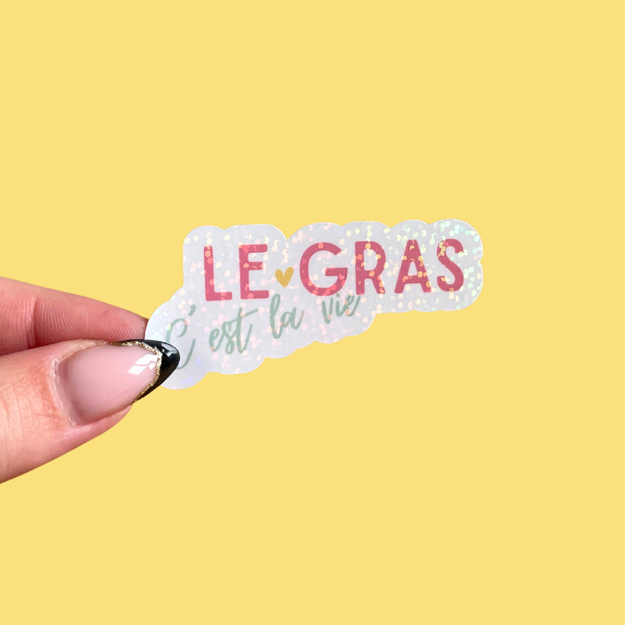 atelier-naholi-sticker-le-gras-c-est-la-vie-brillant-6-37-cm image 1