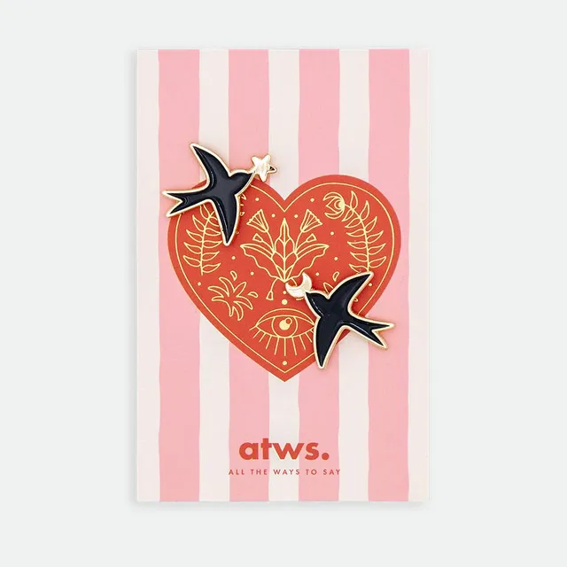 all-the-way-to-say-pin-s-swallows-duo-hirondelles-dor-mail image 1