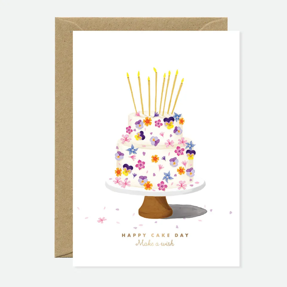 all-the-ways-to-say-flower-cake-carte-de-v-ux-a6-dor-e-anniversaire image 1