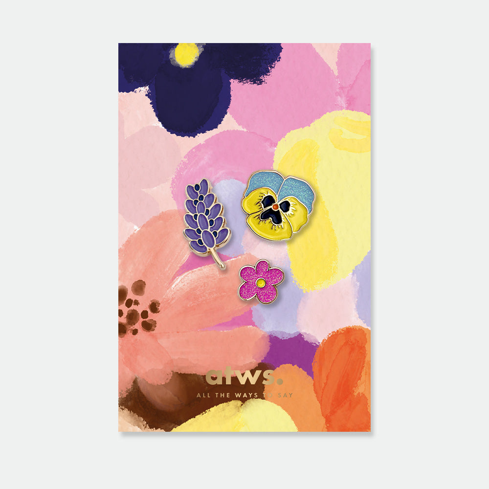 all-the-ways-to-say-flowers-lot-3-pin-s-fleurs-dor-s-mail image 1