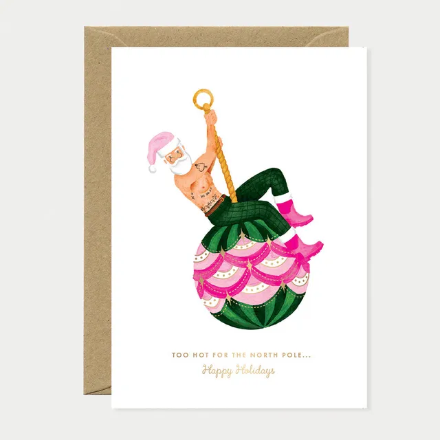 all-the-way-to-say-hot-santa-carte-no-l-humour-dor-e-a6 image 1