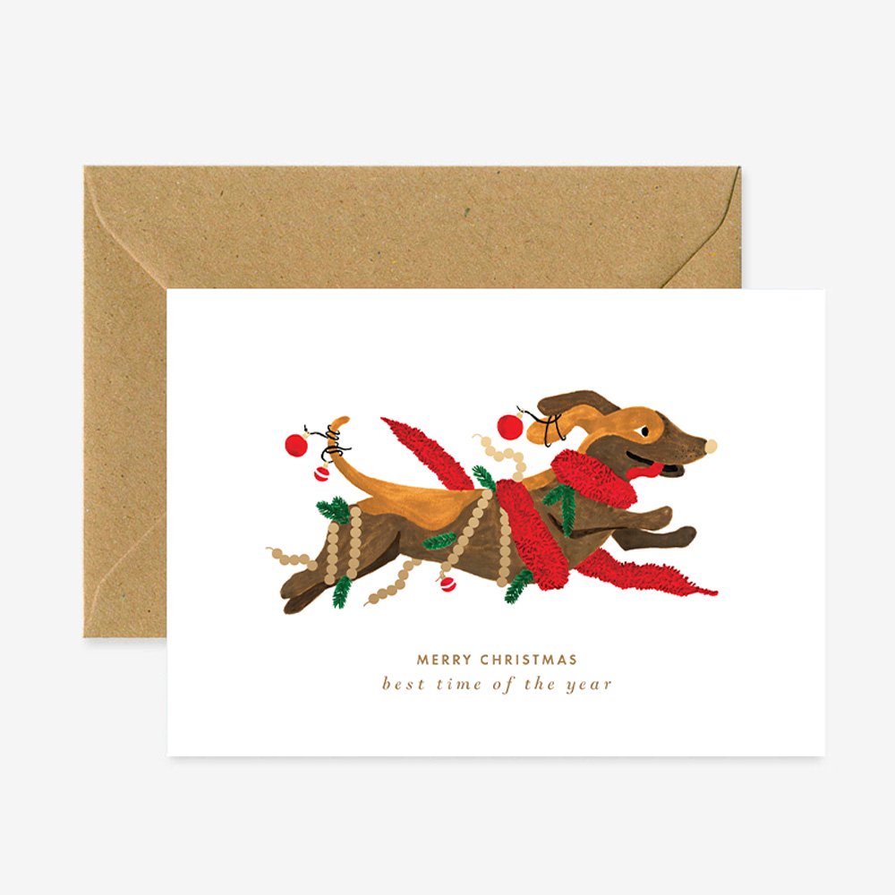 all-the-ways-to-say-christmas-dog-carte-de-v-ux-teckel-a6 image 1