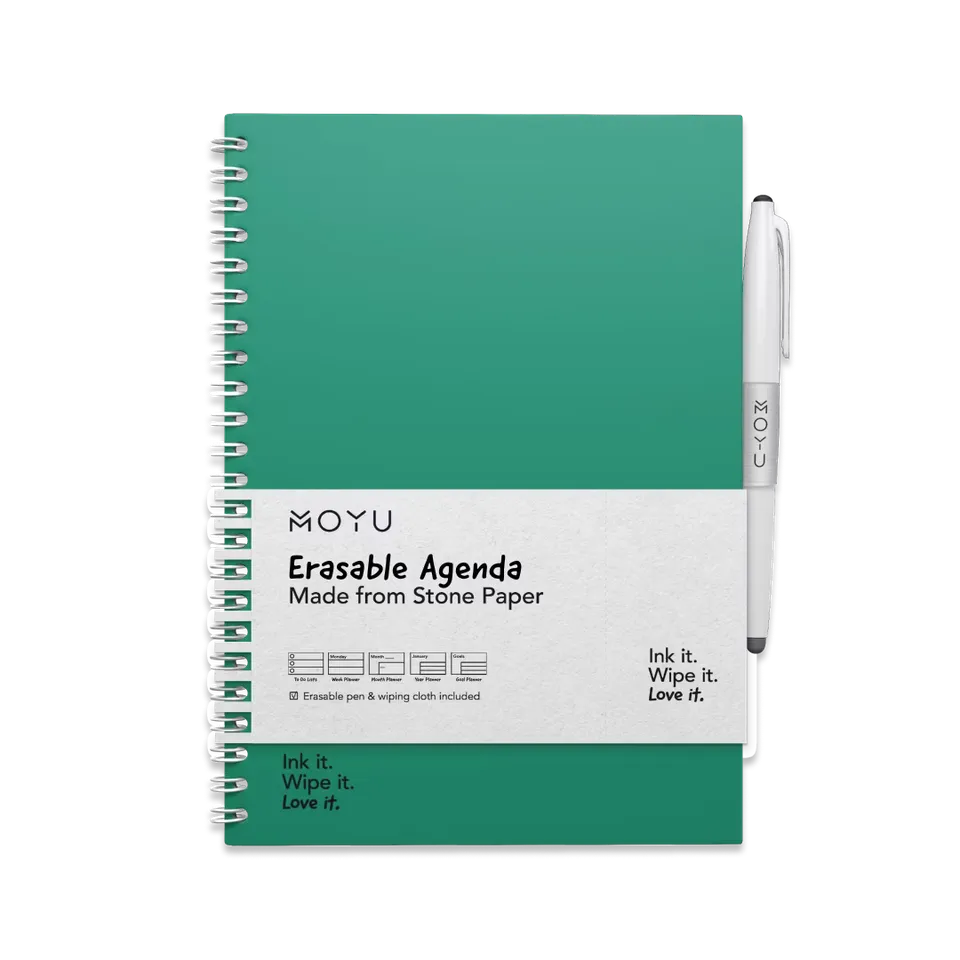 moyu-agendas-planners-agenda-effa-able-a5-vert-for-t-r-utilisable image 1