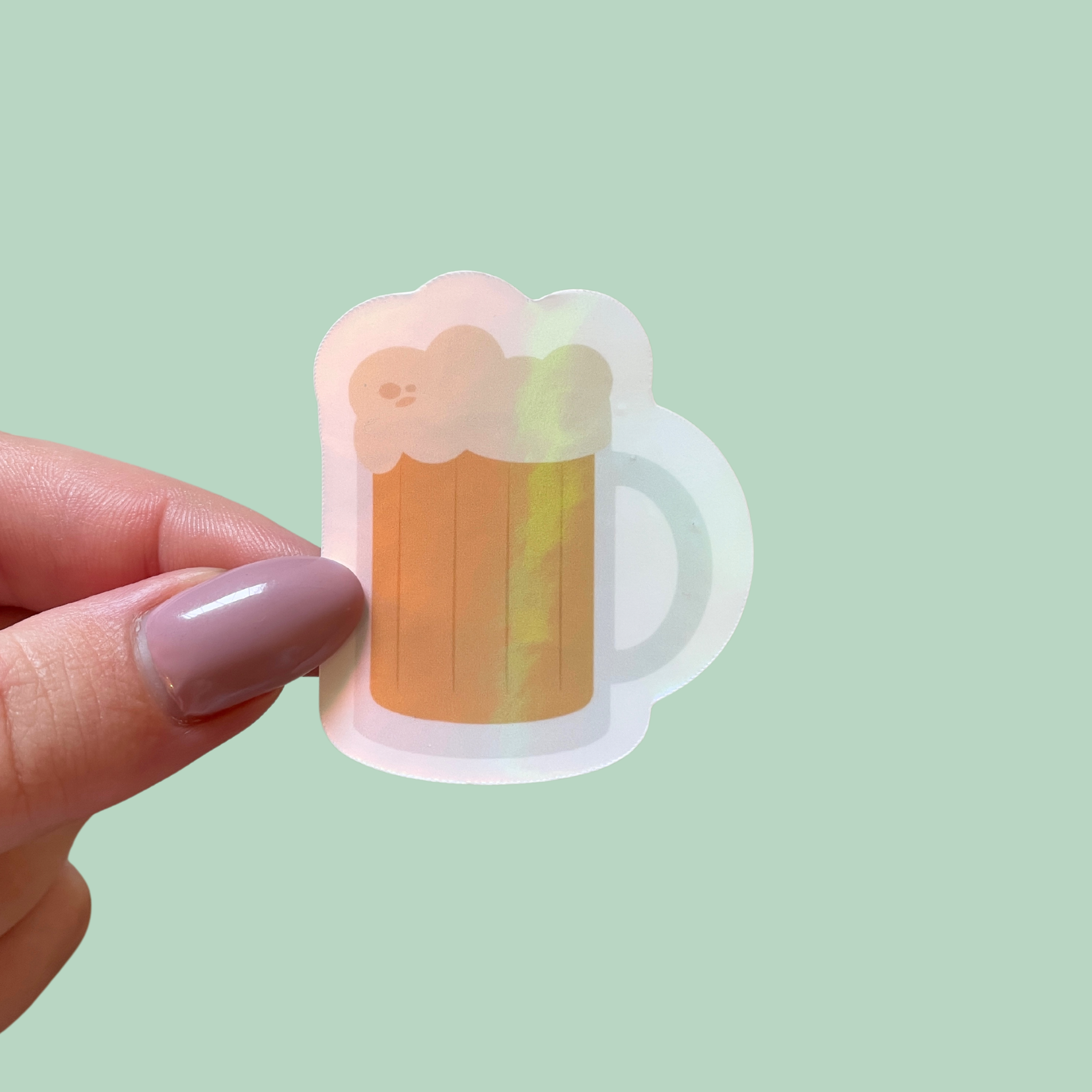 atelier-naholi-stickers-l-unit-chope-de-bi-re-sticker-holo image 1