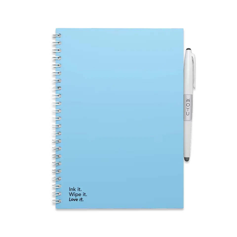 moyu-erasable-notebook-a5-carnet-bleu-ciel-papier-pierre image 1