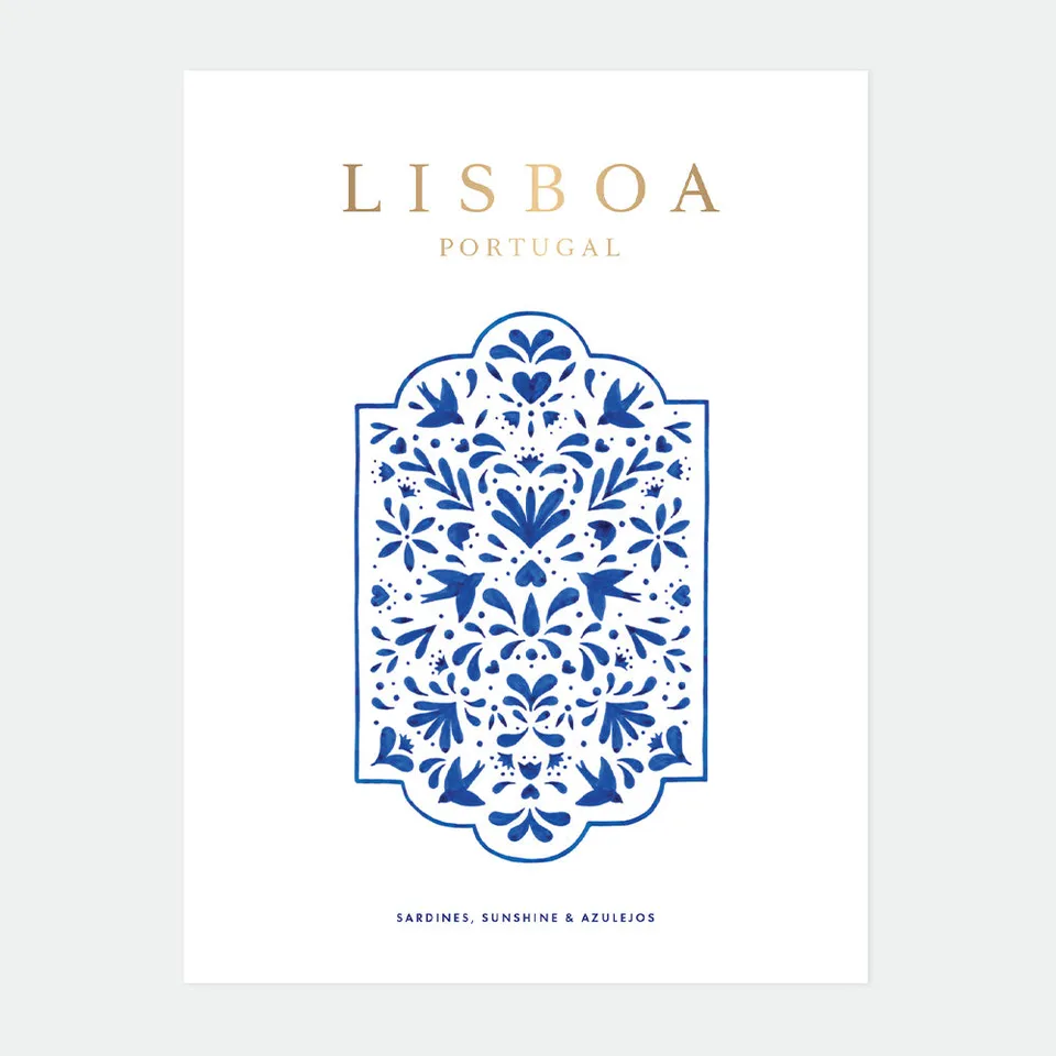 all-the-way-to-say-lisboa-affiche-lisbonne-bleue-18x24 image 1