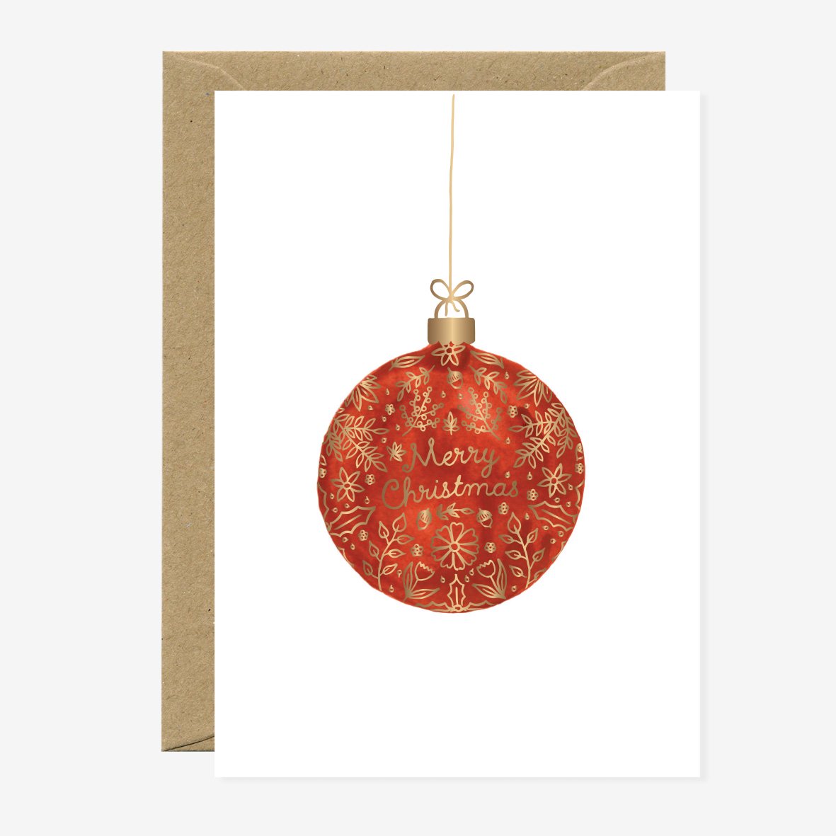 all-the-ways-to-say-ornament-carte-de-voeux-no-l-boule-rouge-a6 image 1