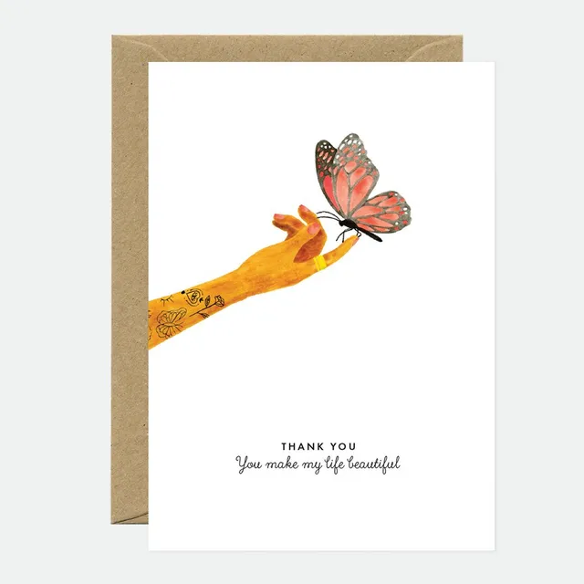 all-the-ways-to-say-life-beautiful-carte-remerciement-a6-papillon image 1