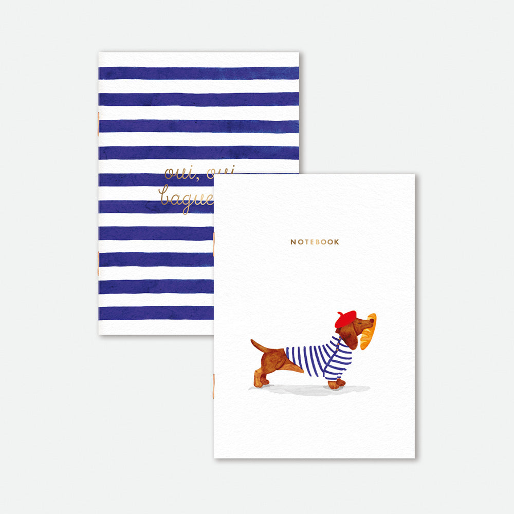 all-the-ways-to-say-oui-baguette-duo-carnets-a6-teckel image 1