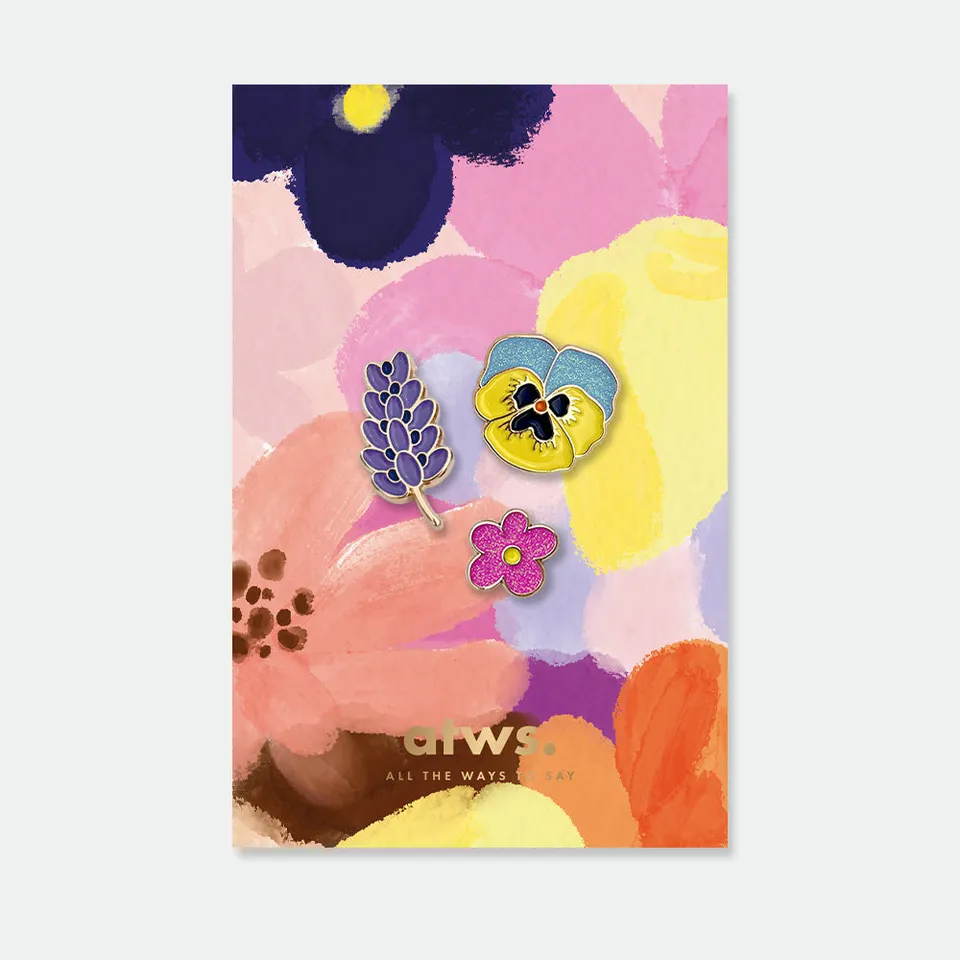all-the-ways-to-say-flowers-lot-3-pin-s-fleurs-dor-s-mail image 1