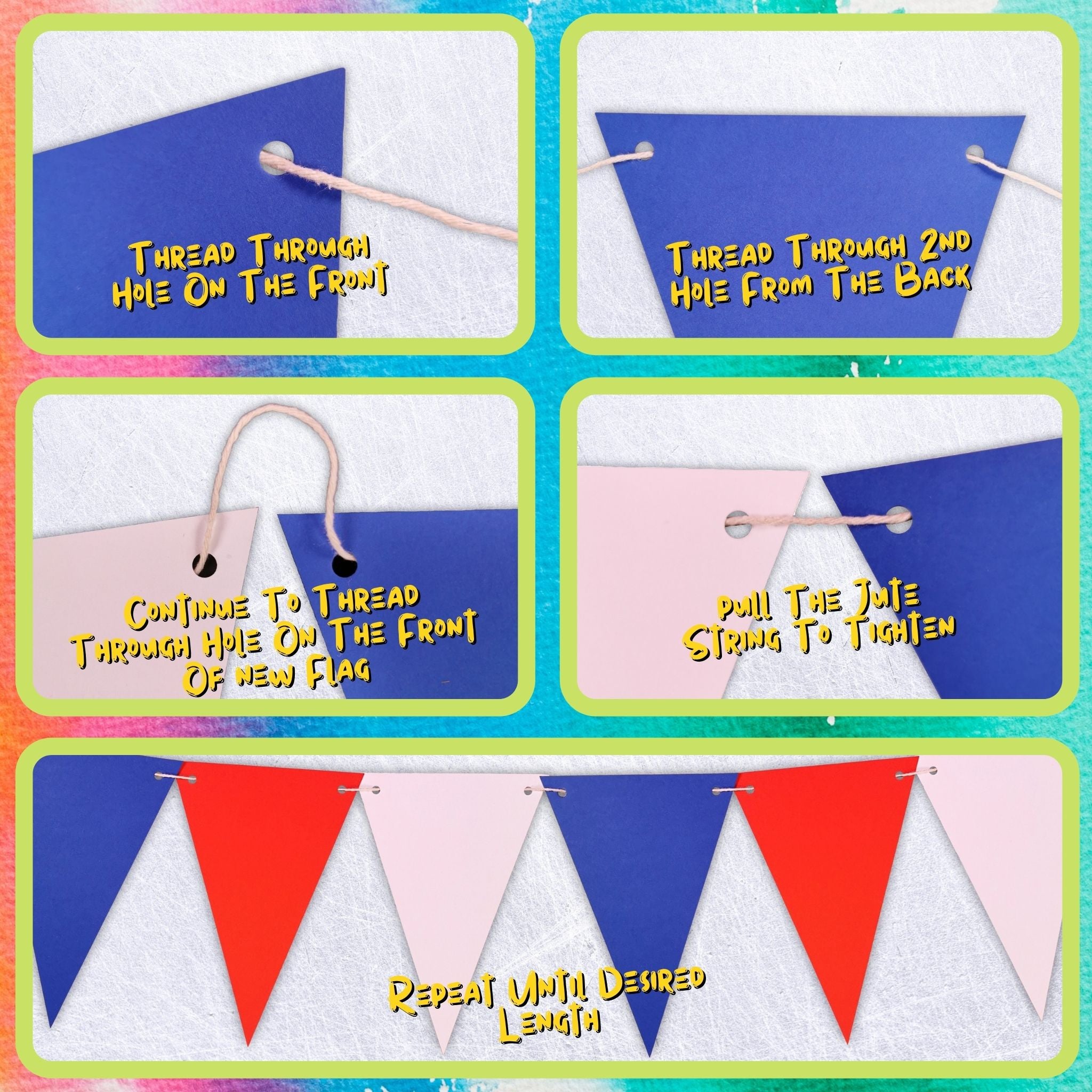 carnival-papers-guirlande-25-fanions-bleu-blanc-rouge-5m image 2