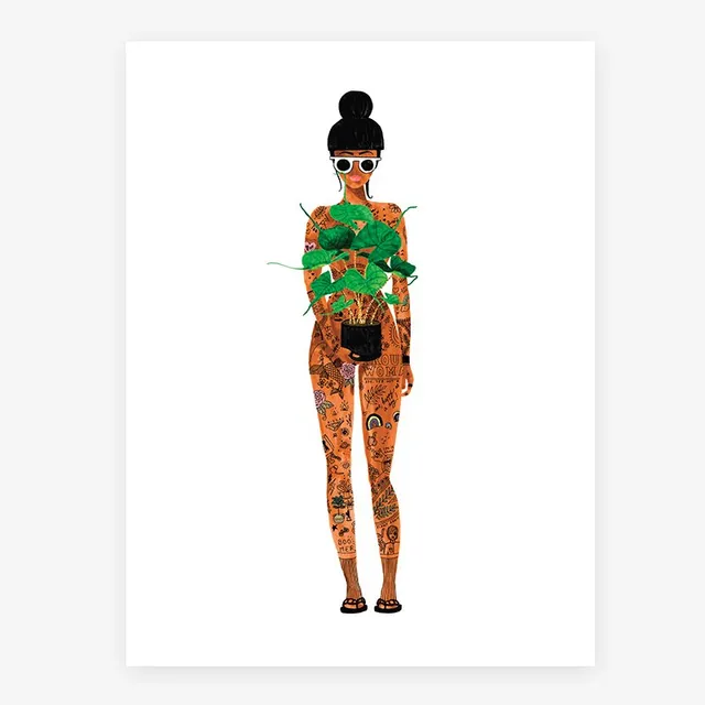 all-the-ways-to-say-naked-girl-plant-affiche-petit-18x24 image 1