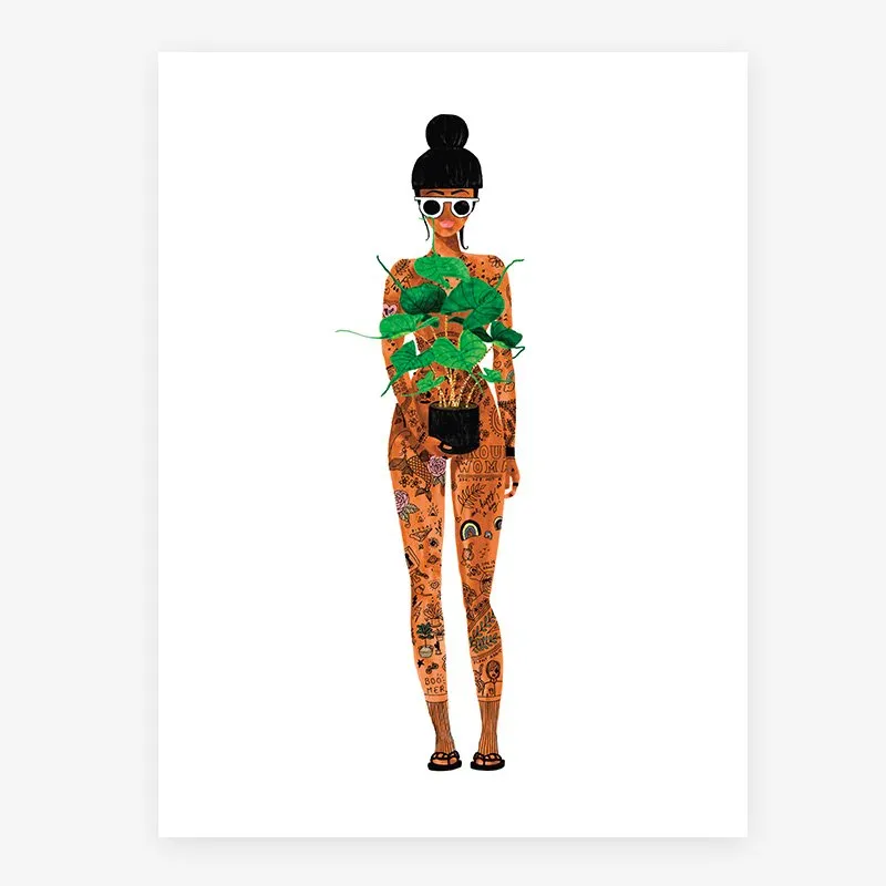 all-the-ways-to-say-naked-girl-plant-affiche-petit-18x24 image 1