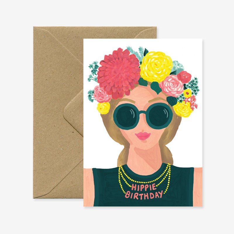 all-the-ways-to-say-hippie-carte-anniversaire-fleurs-a6 image 1