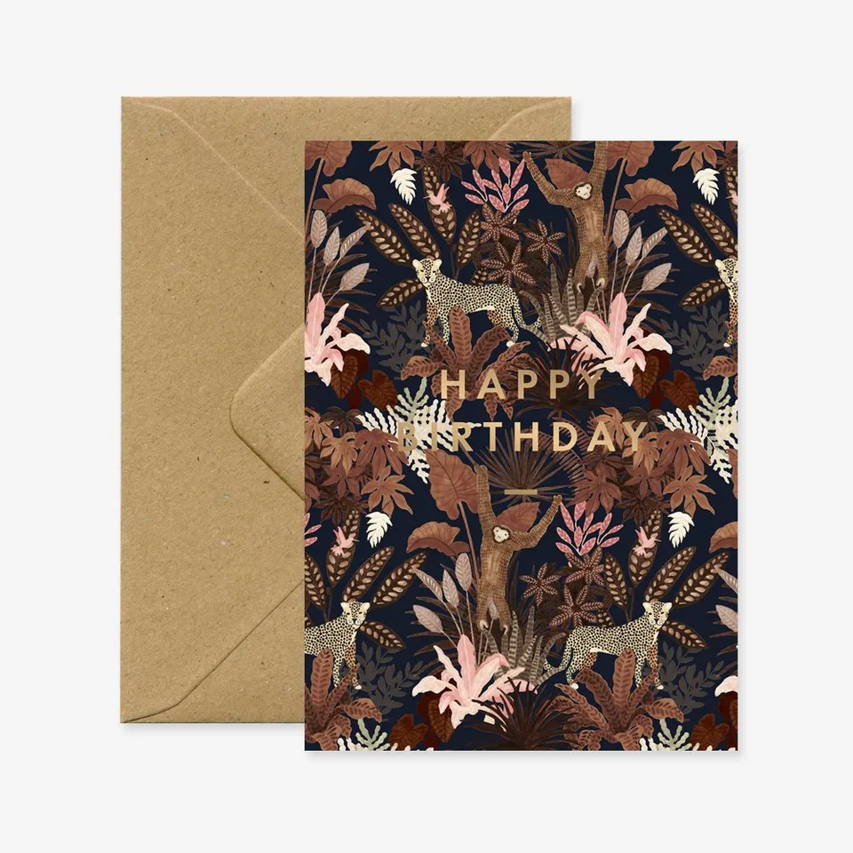 all-the-ways-to-say-monkey-carte-anniversaire-a6-jungle image 1