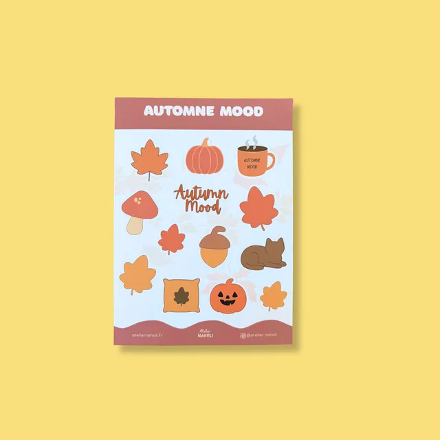 atelier-naholi-planche-stickers-automne-mood-a6-mate-cozy image 1
