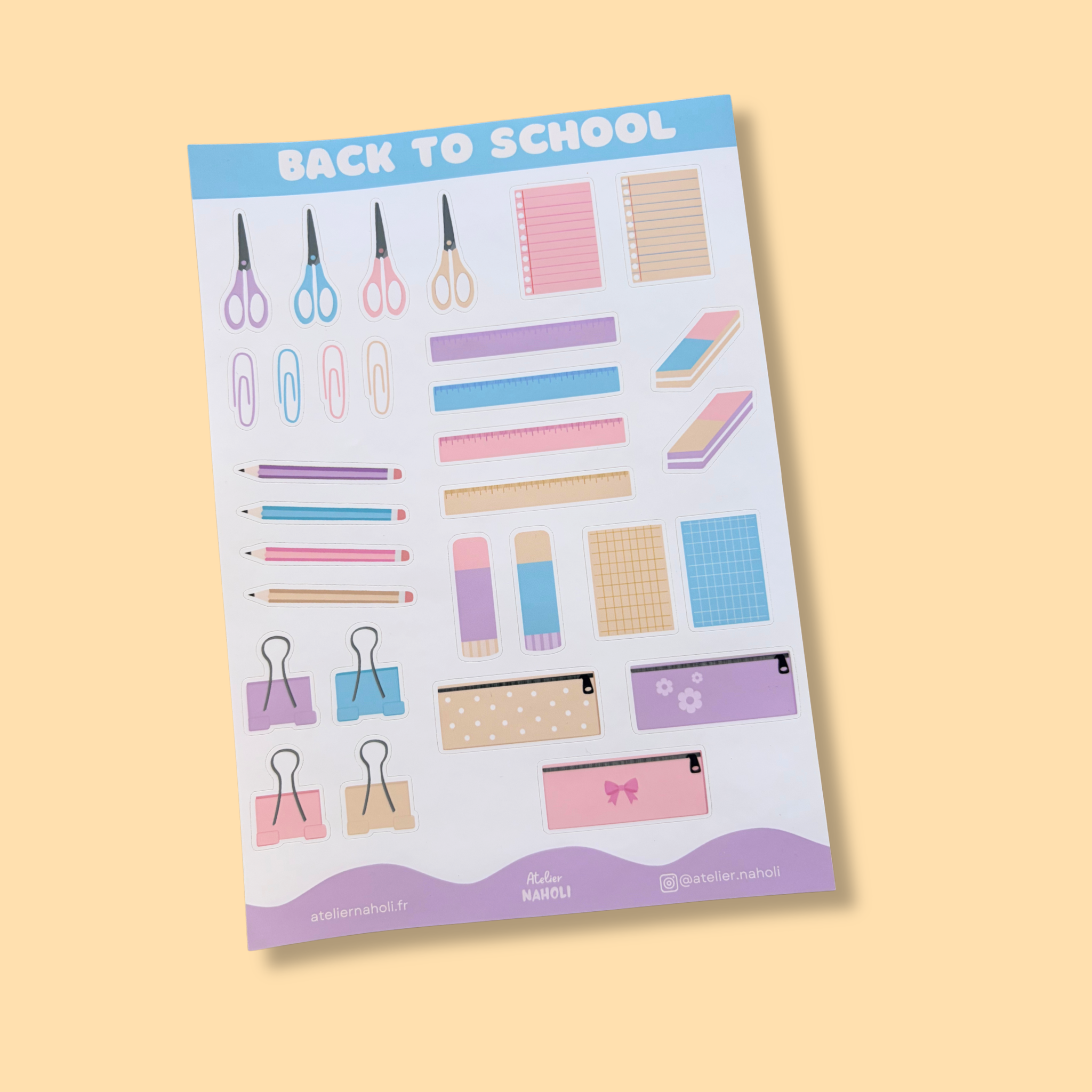 atelier-naholi-planche-de-stickers-back-to-school-a5-31-stickers-mat image 1