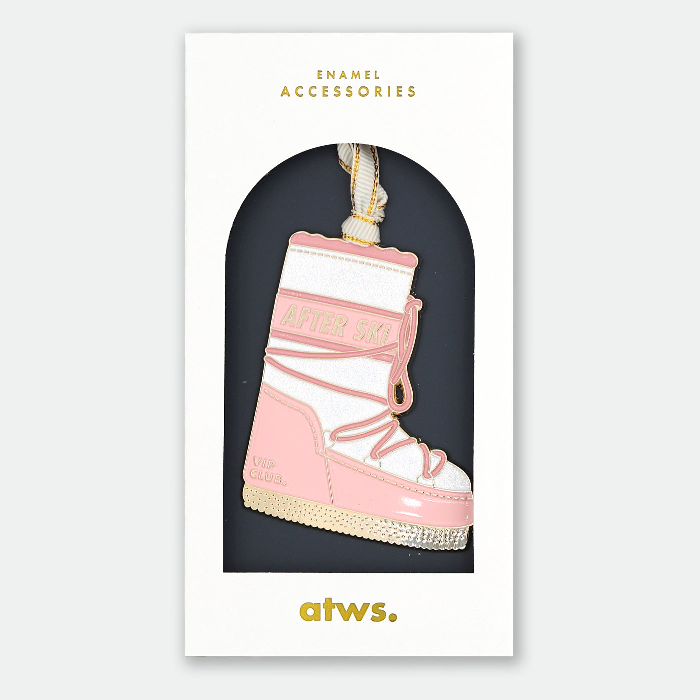 all-the-way-to-say-snow-boot-ornement-no-l-botte-rose-7-cm image 1