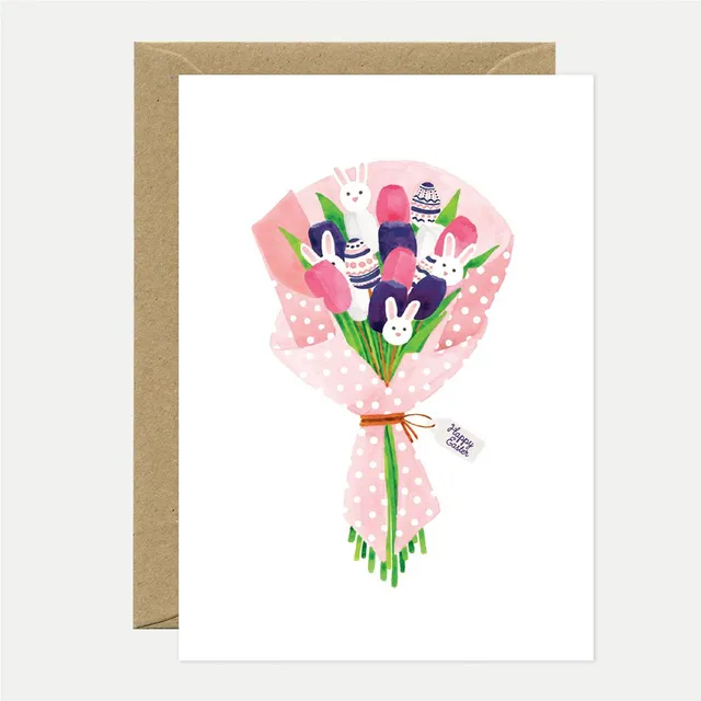 all-the-ways-to-say-easter-bouquet-bunnies-carte-p-ques-a6 image 1