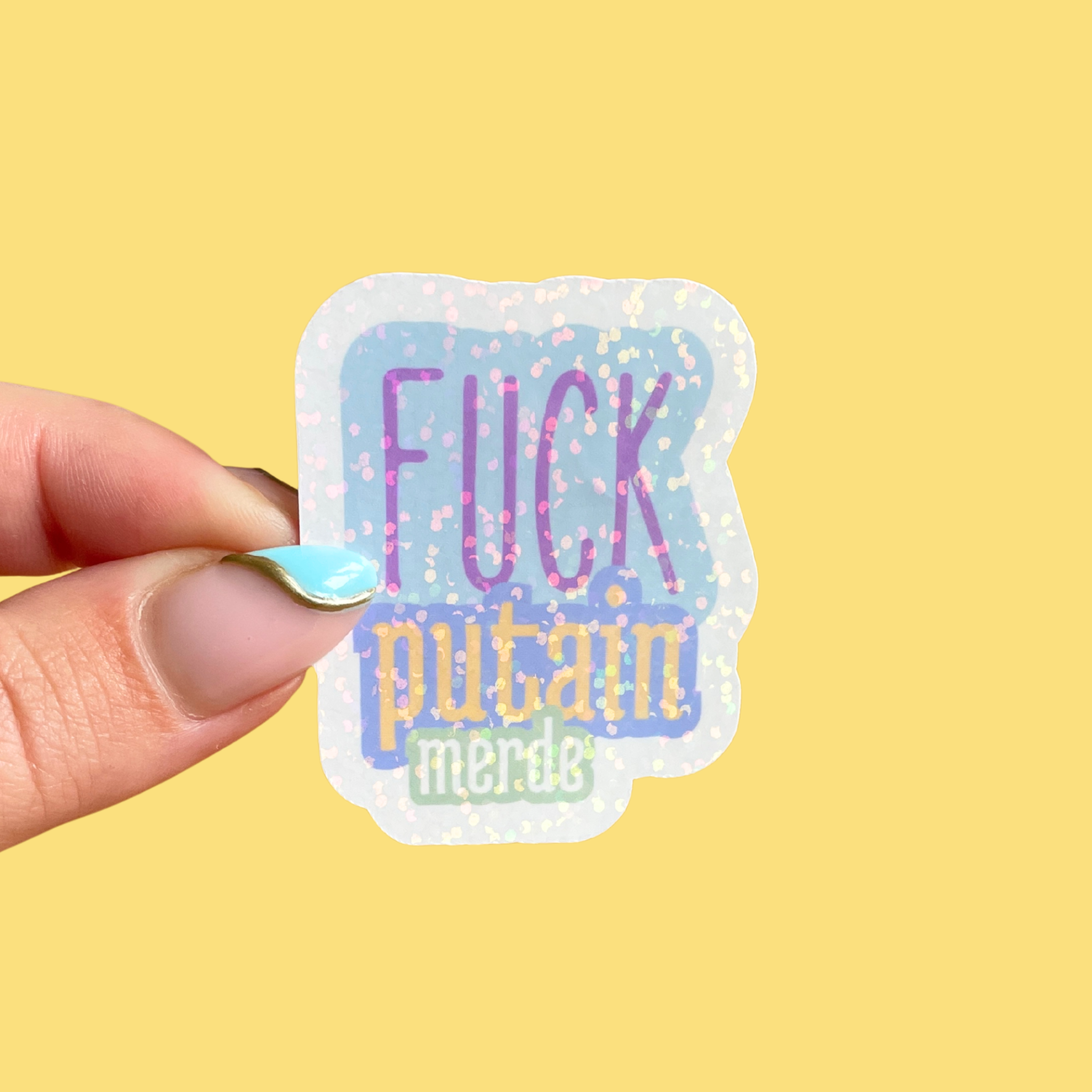 atelier-naholi-stickers-jolis-mots-jurons-scintillant-4-cm image 1