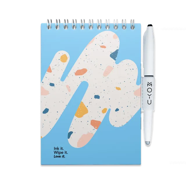 moyu-erasable-notebooks-rocky-ice-bloc-notes-effa-able-a6-bleu image 1