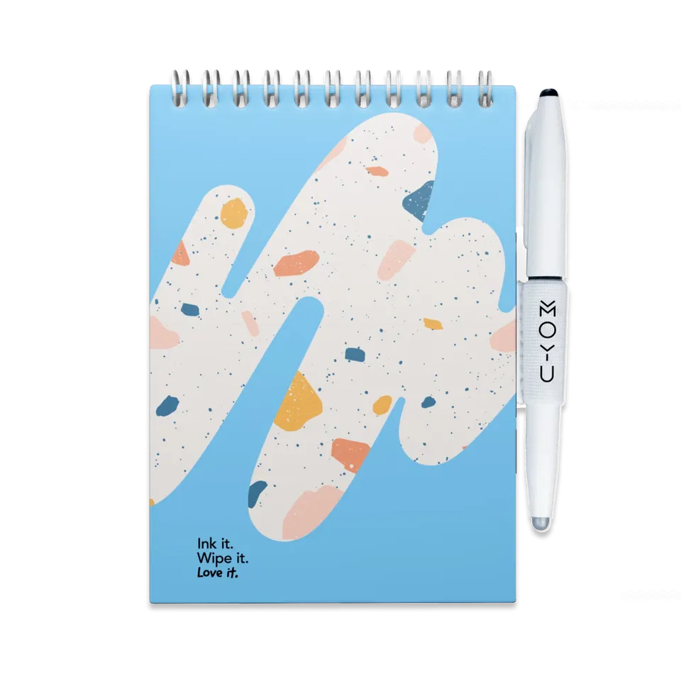 moyu-erasable-notebooks-rocky-ice-bloc-notes-effa-able-a6-bleu image 1