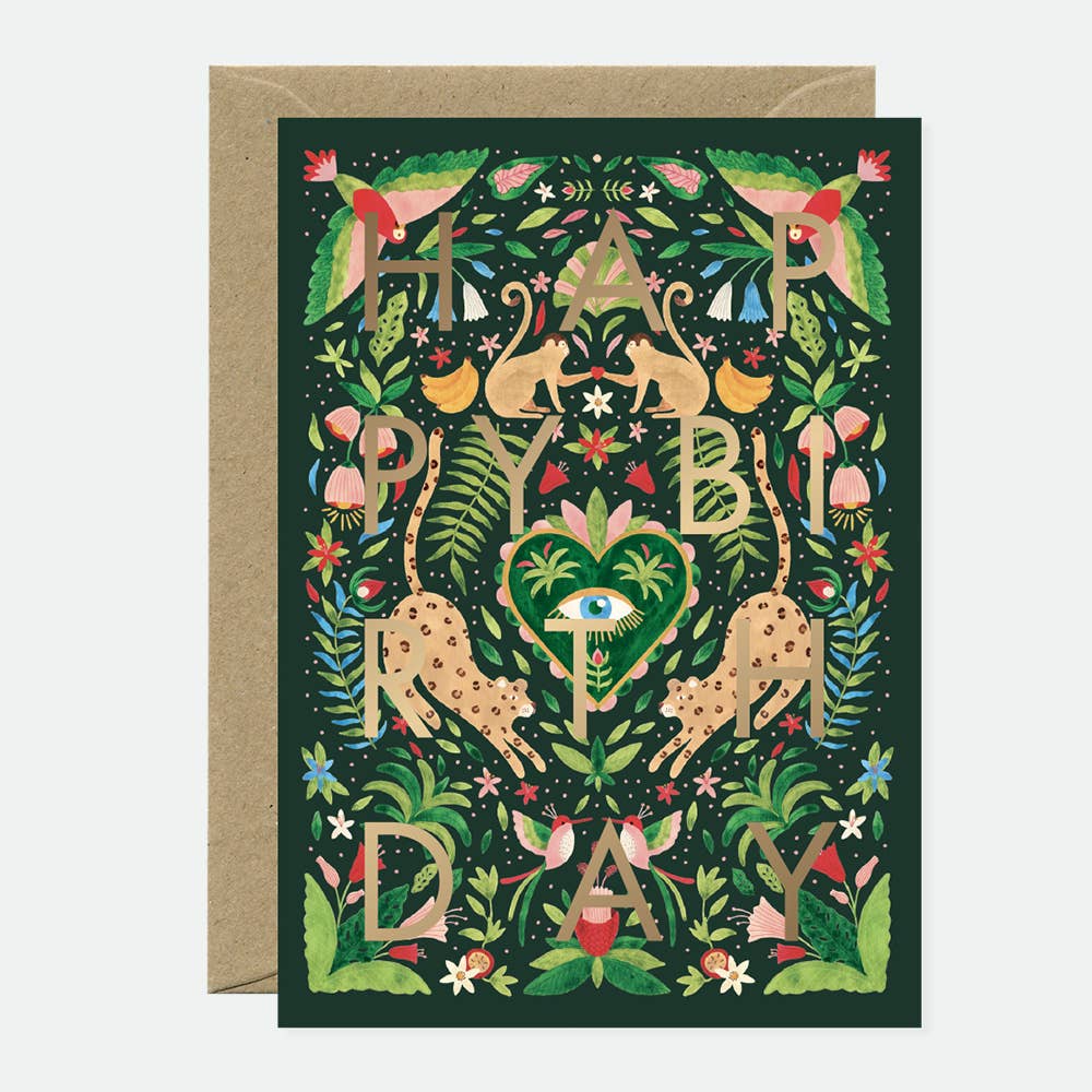 all-the-ways-to-say-green-jungle-carte-anniversaire-dor-e-a6 image 1