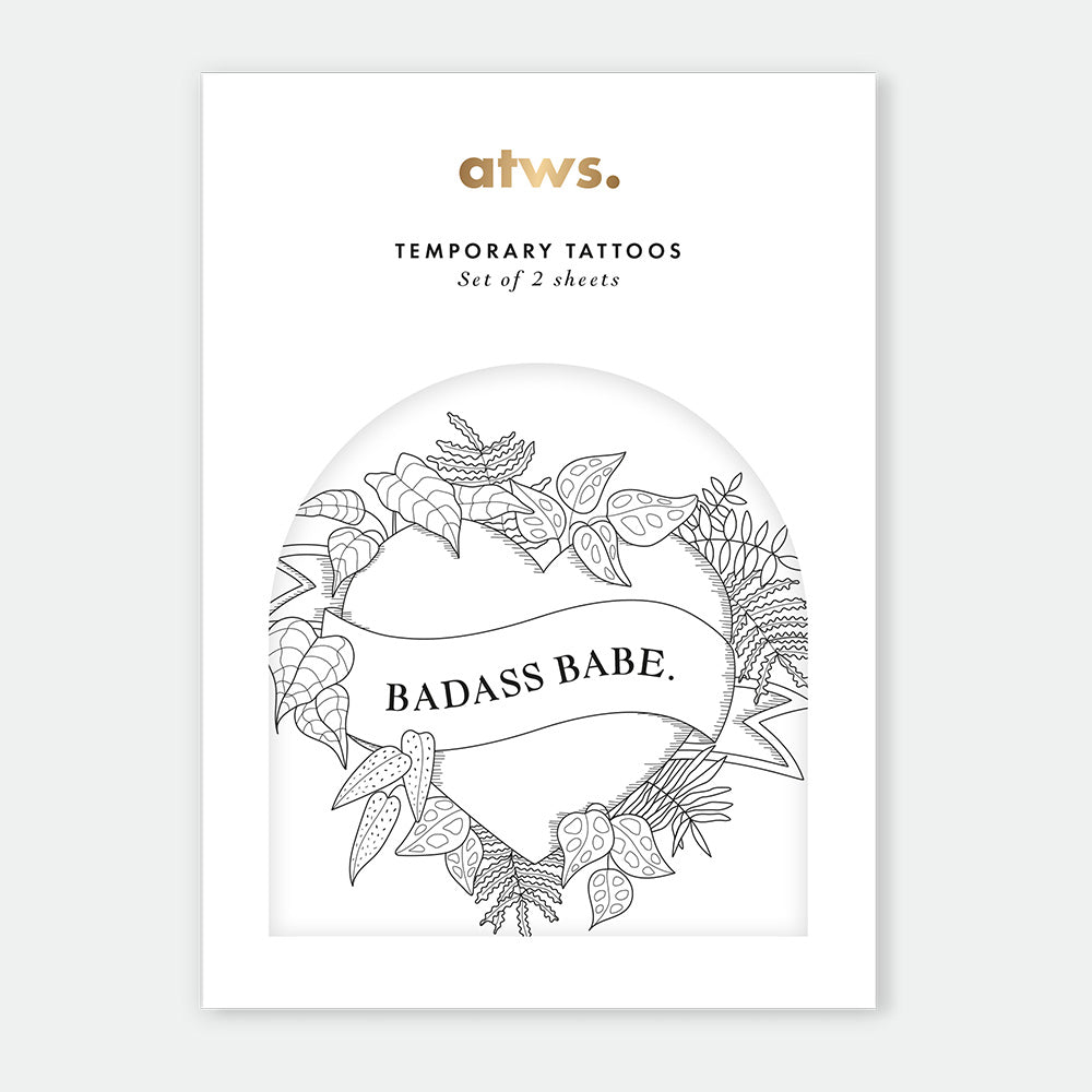 all-the-ways-to-say-badass-babe-tatouage-temporaire-2-planches image 1