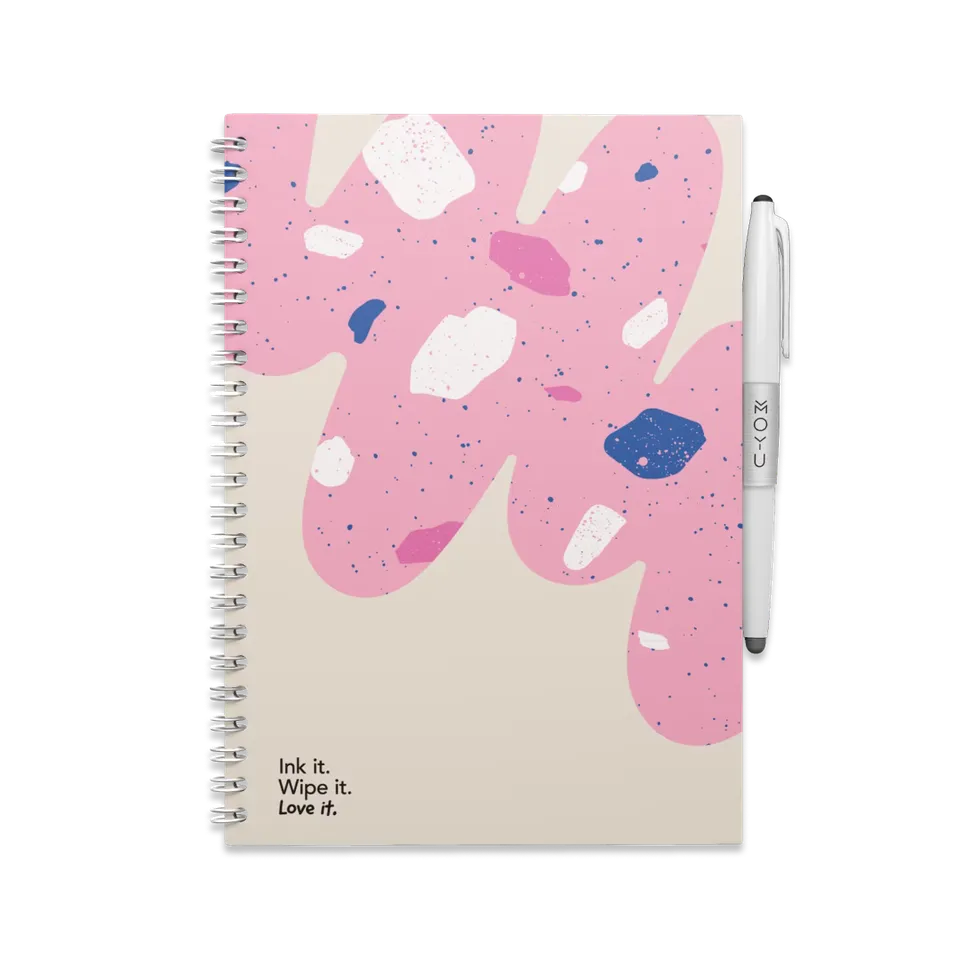 moyu-erasable-notebooks-a5-flamingo-desert-carnet-effa-able-rose image 1