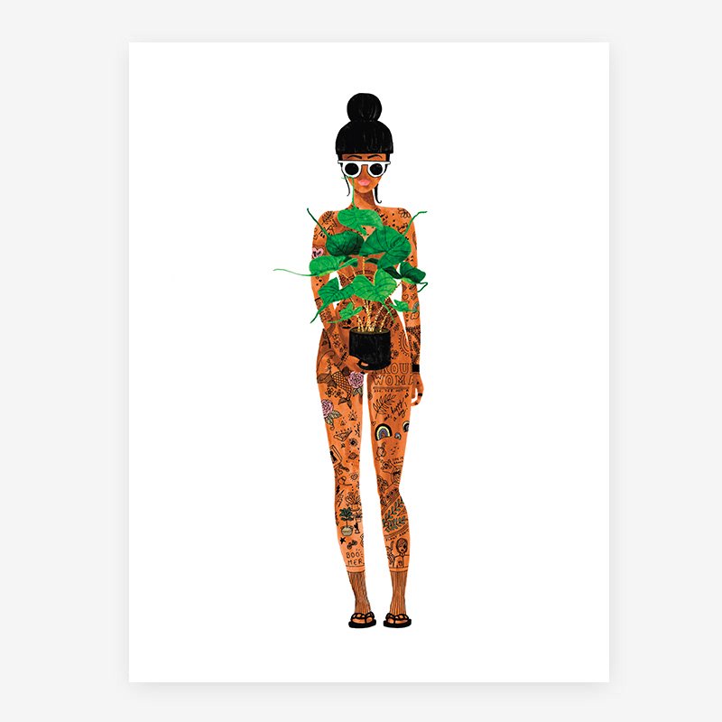 all-the-ways-to-say-naked-girl-plant-affiche-petit-18x24 image 1