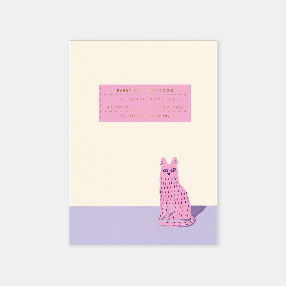 all-the-ways-to-say-lonely-cat-carnet-a5-chat-rose-dorure image 1