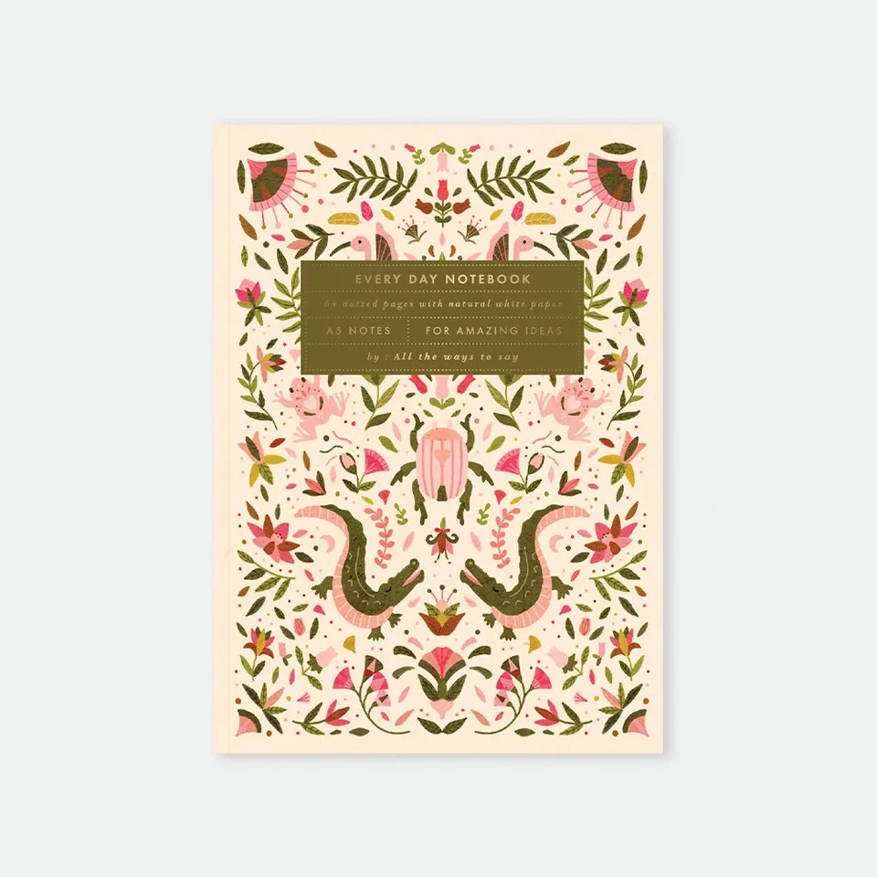 all-the-ways-to-say-pink-croco-carnet-a5-crocodile-rose-dor image 1