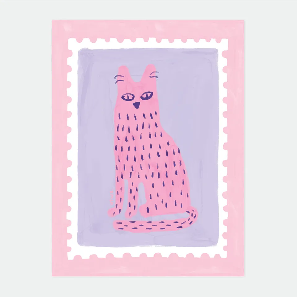 all-the-ways-to-say-stinky-cat-affiche-chat-rose-29-7x39-7-cm image 1