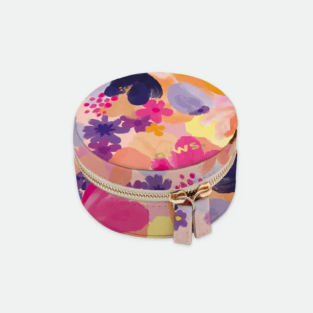 all-the-way-to-say-flower-garden-bo-te-bijoux-ronde-cuir-pu image 1