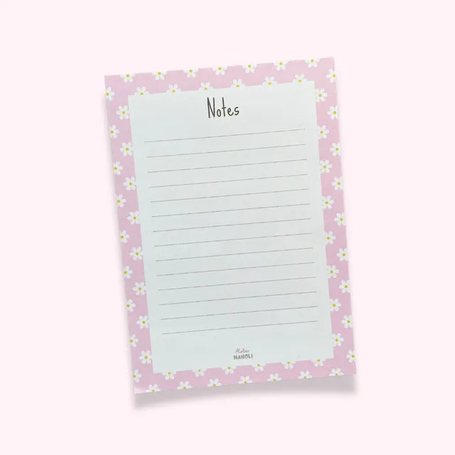 atelier-naholi-bloc-notes-marguerite-daisy-rose-carnet-a6-lign image 1