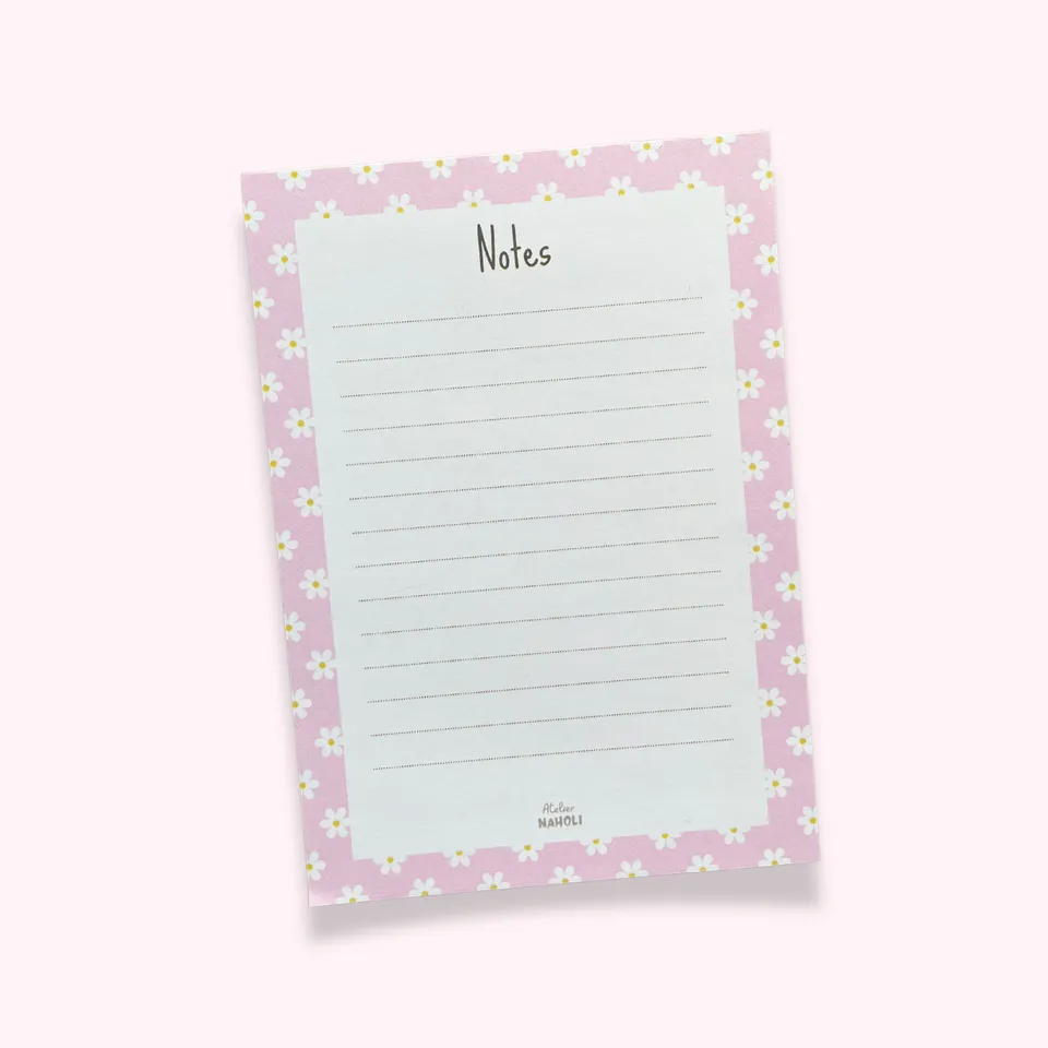 atelier-naholi-bloc-notes-marguerite-daisy-rose-carnet-a6-lign image 1