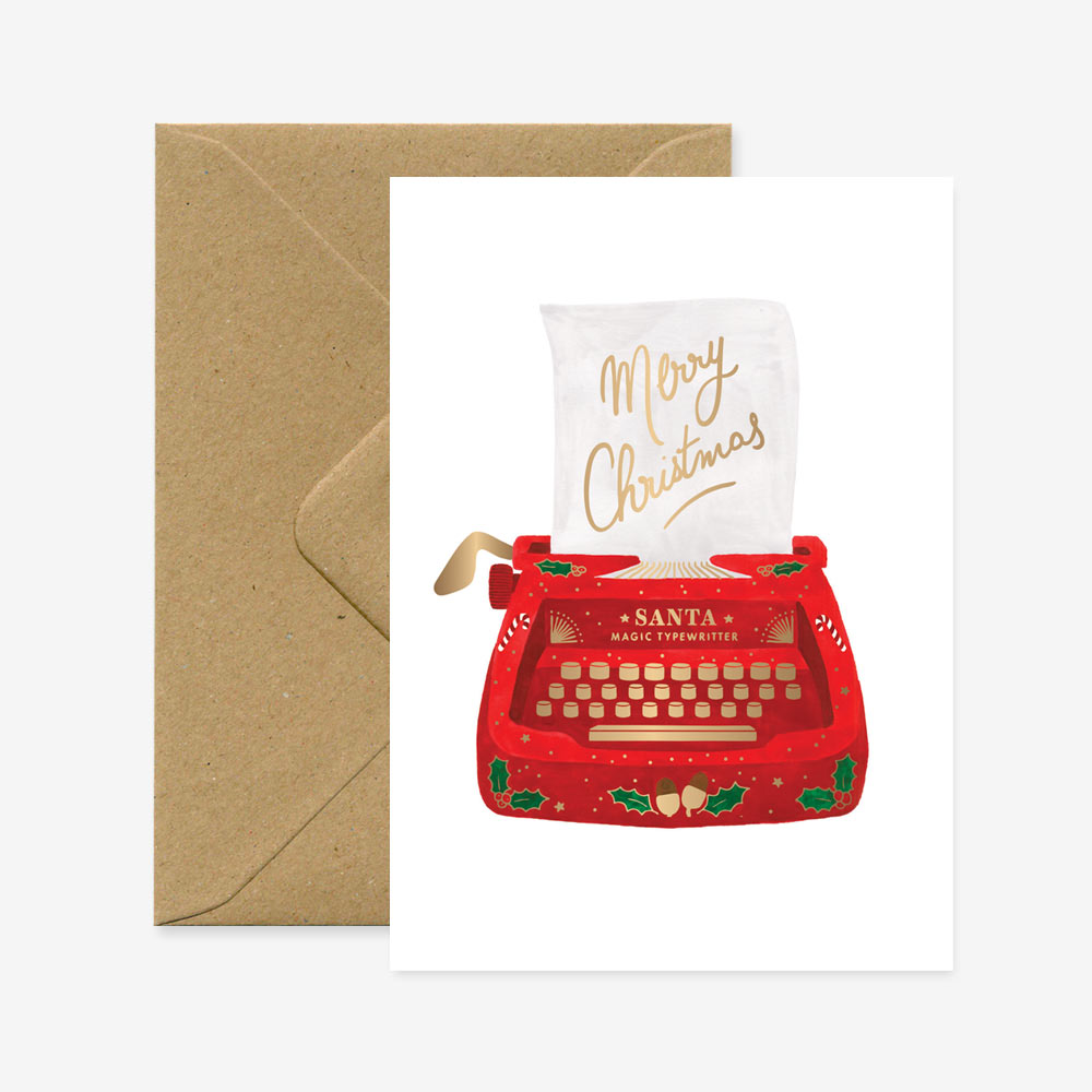 all-the-way-to-say-christmas-typewriter-carte-de-v-ux-a6-r-tro image 1