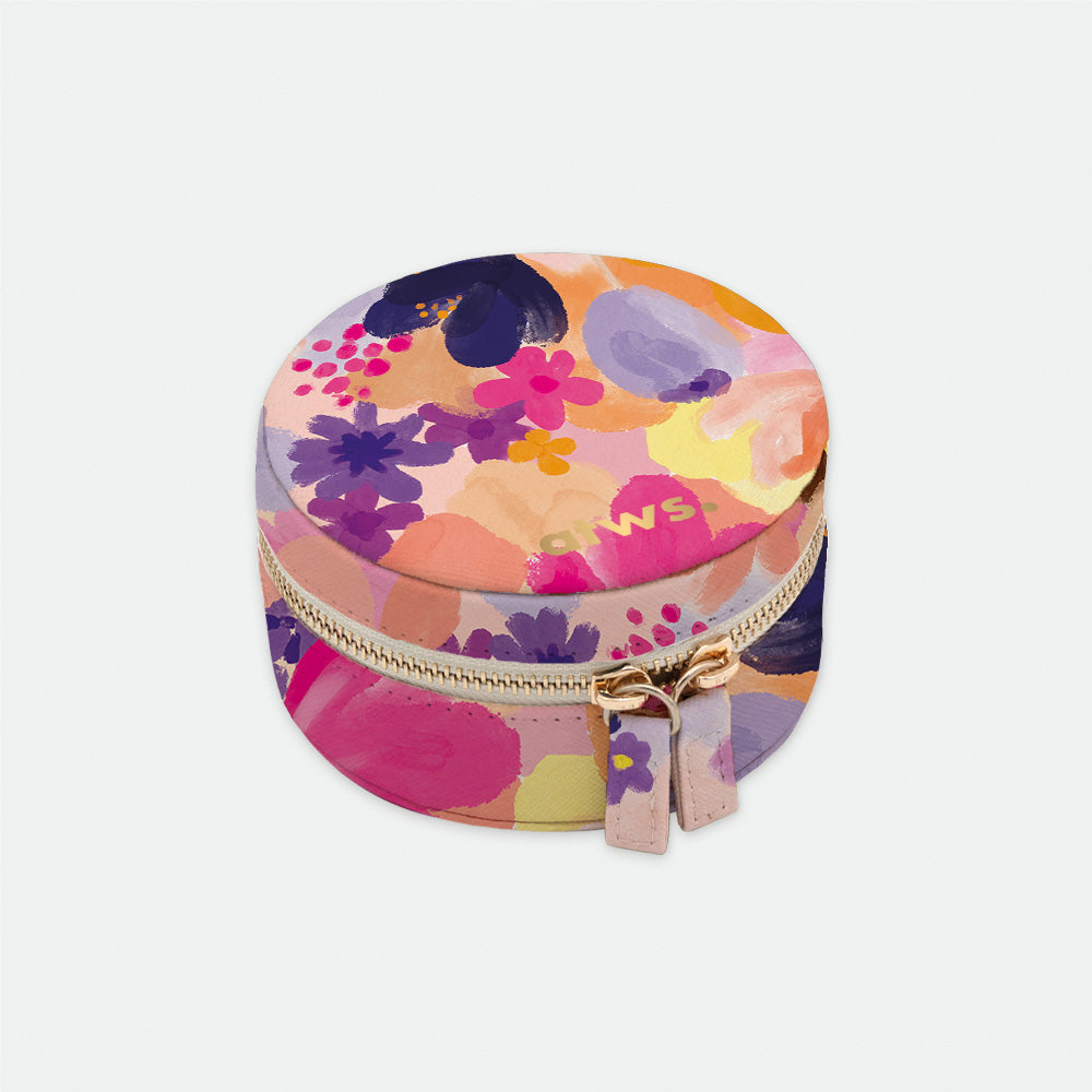 all-the-way-to-say-flower-garden-bo-te-bijoux-ronde-cuir-pu image 1