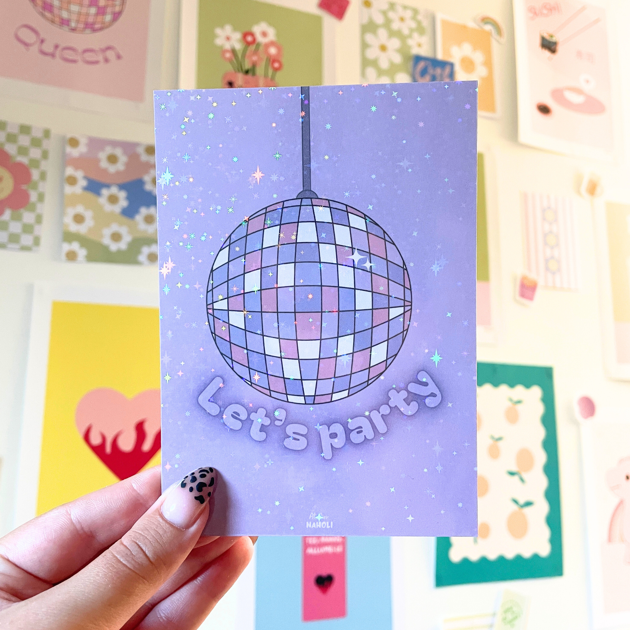 atelier-naholi-carte-boule-disco-let-s-party-paillettes image 2