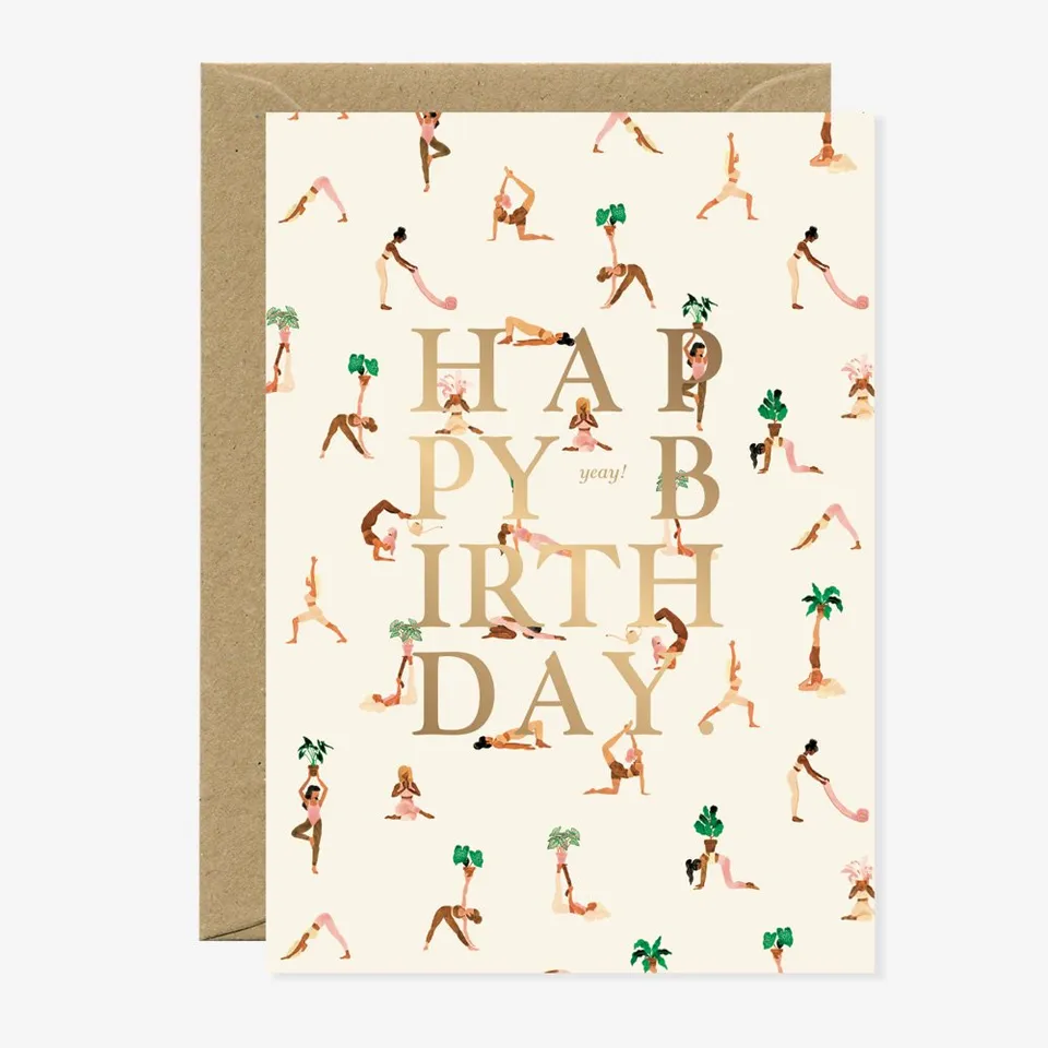 all-the-ways-to-say-yoga-pattern-carte-de-voeux-a6-anniversaire image 1