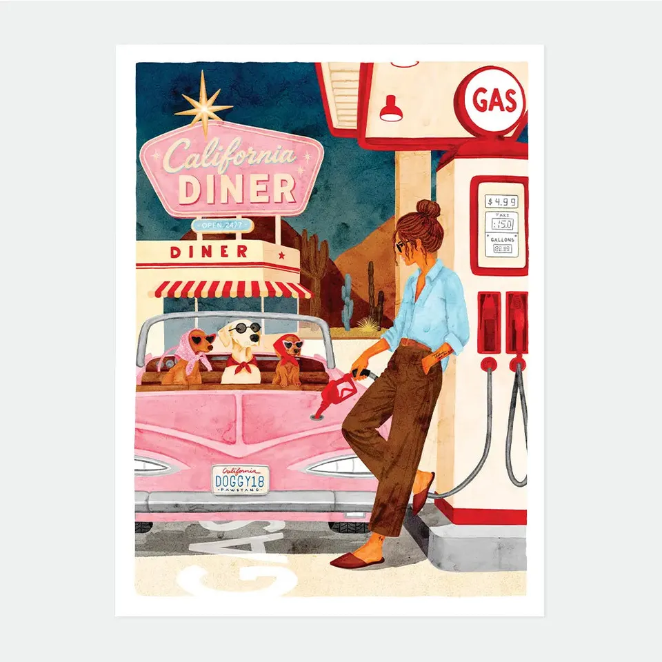 all-the-ways-to-say-california-diner-affiche-50x70cm-r-tro image 1