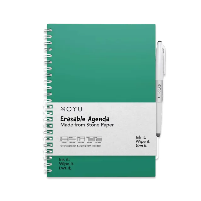 moyu-agendas-erasable-agenda-a5-agenda-vert-for-t-r-utilisable image 1