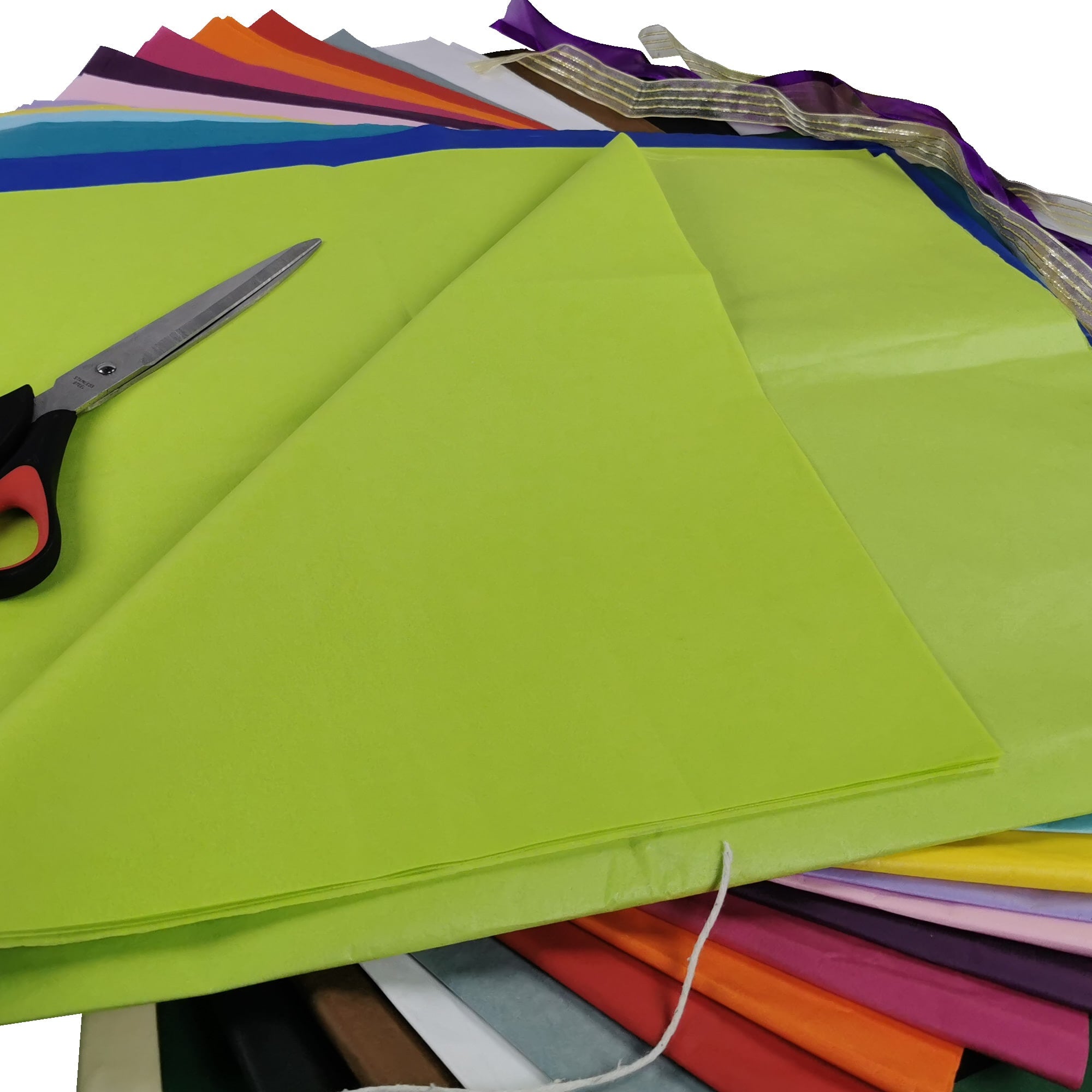 carnival-papers-tissue-paper-papier-de-soie-vert-lime-10-feuilles image 7