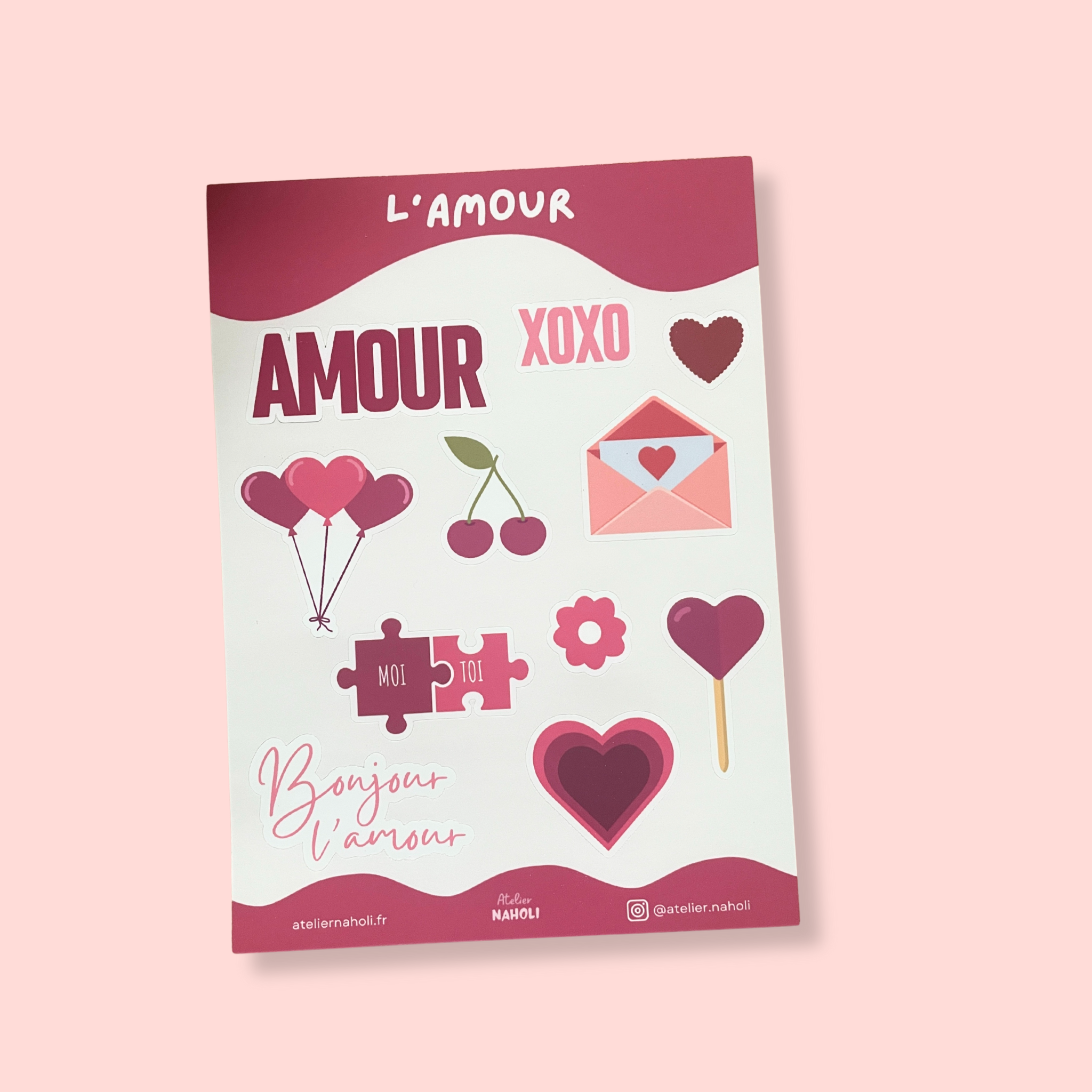 atelier-naholi-planche-stickers-l-amour-a6-autocollants image 2