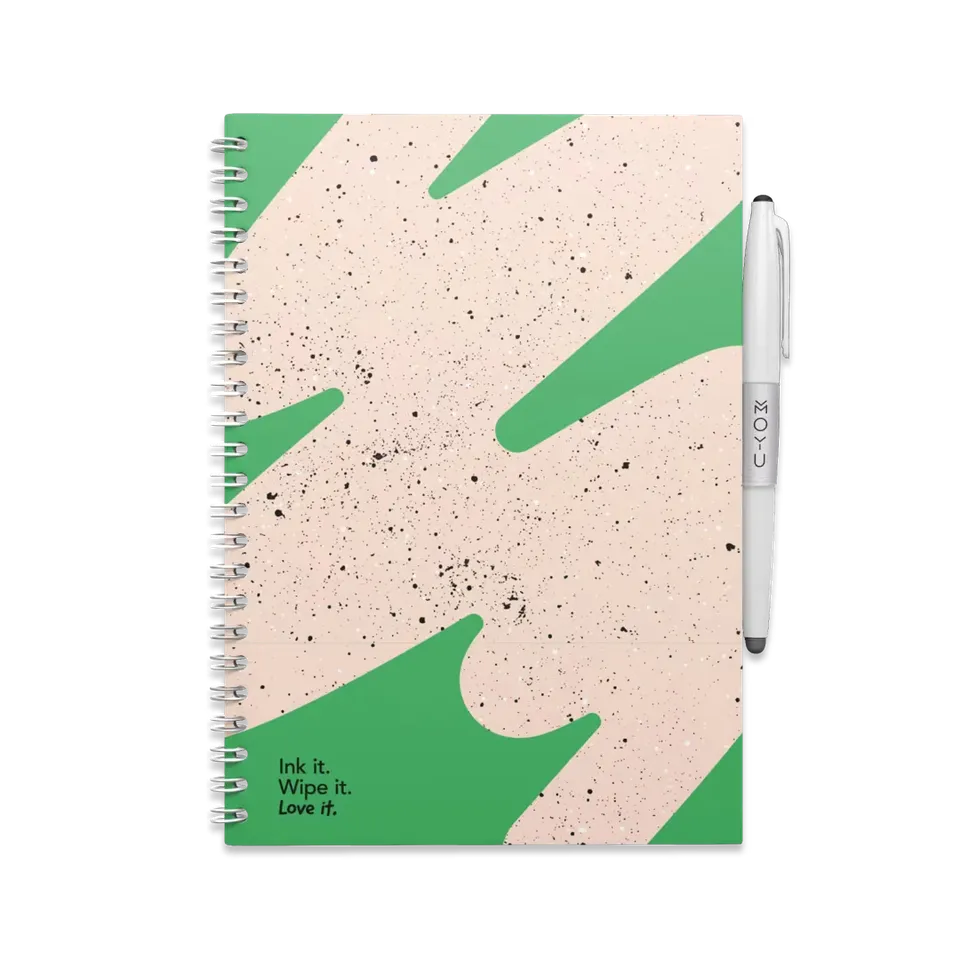 moyu-erasable-notebook-a5-carnet-effa-able-flashy-moss-papier-pierre image 1