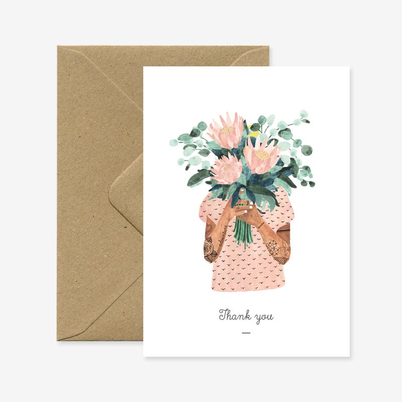 all-the-ways-to-say-tattoo-girl-carte-remerciement-merci-a6 image 1